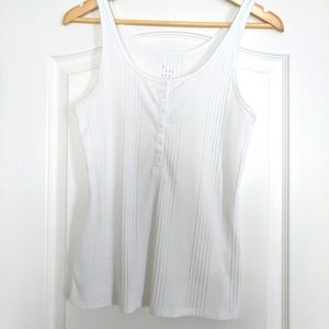 Medium, white Henley tank top